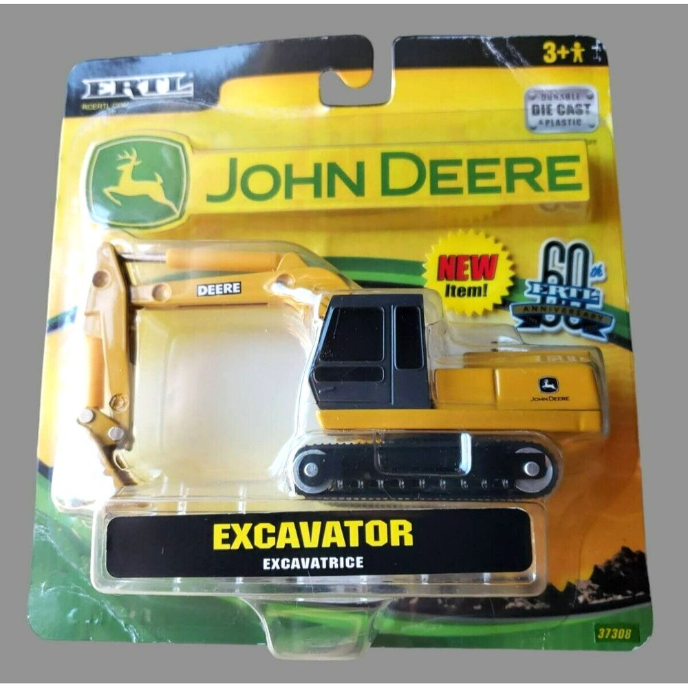 VTG 2005 ERTL JOHN DEERE EXCAVATOR Yellow 60Th. Anniversary DIE-CAST #37308